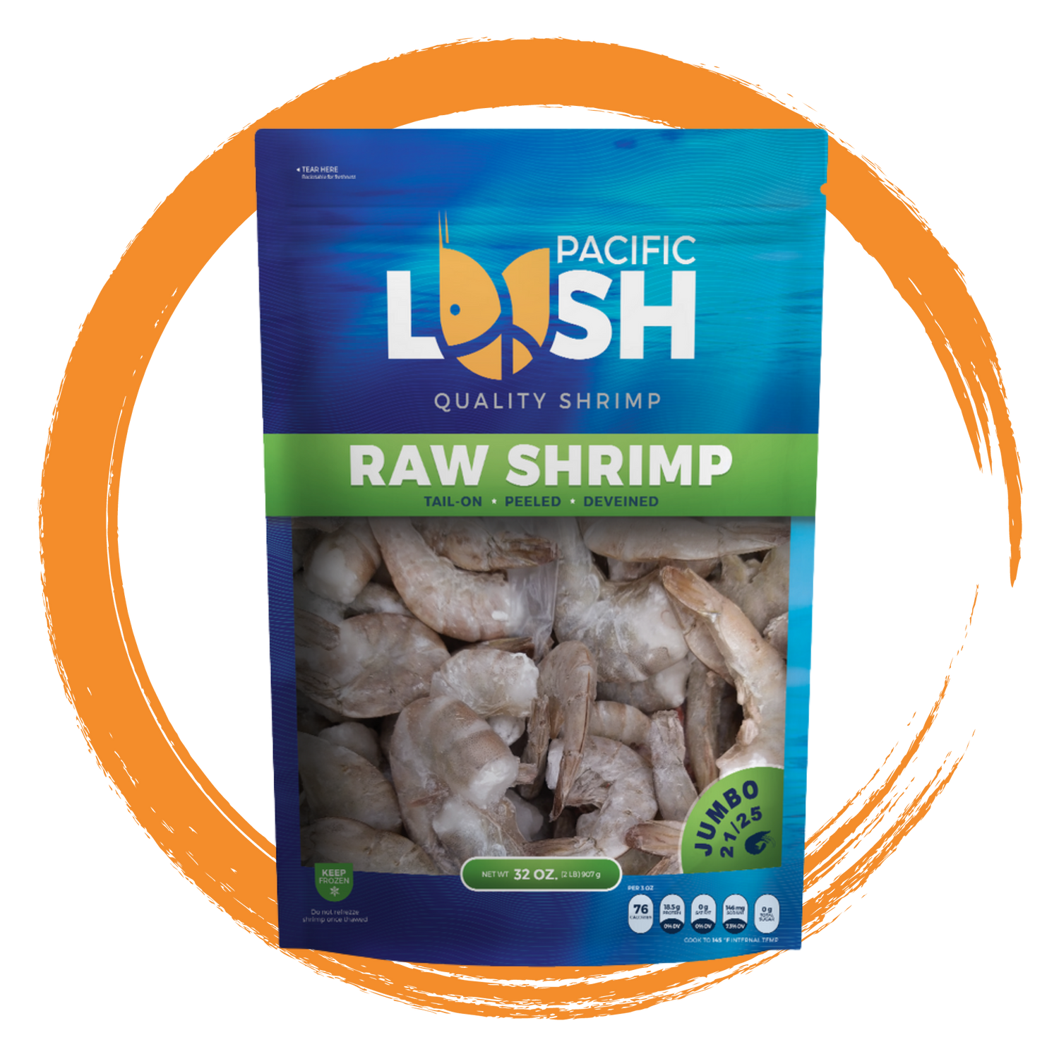 Pacific Lush Shrimp 2 Lb Resealable Bag